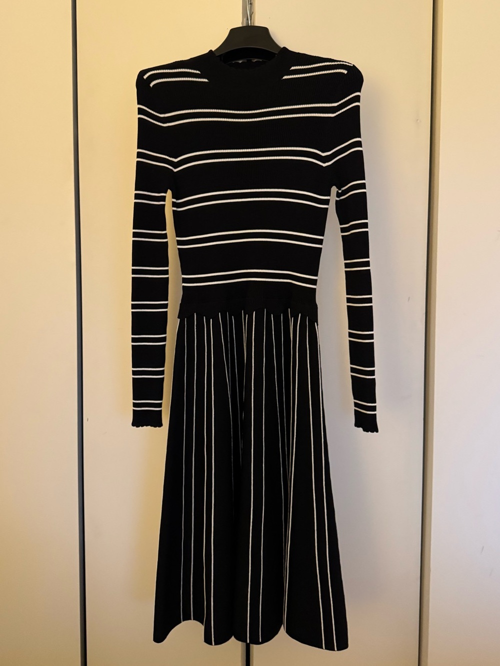 Karen Millen Black & White Striped Knit Dress
